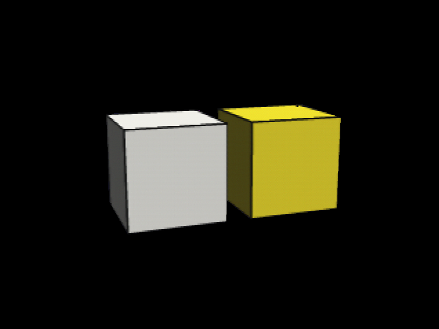 接着なしの立方体が2個