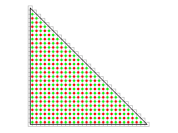 直角二等辺三角形のポリゴンの模式図に市松模様