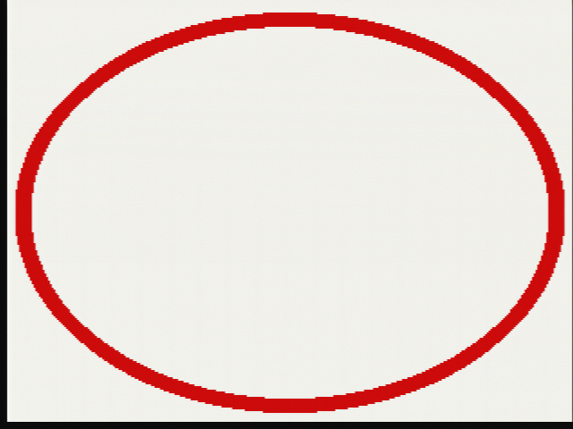 大きい用紙に描いた楕円