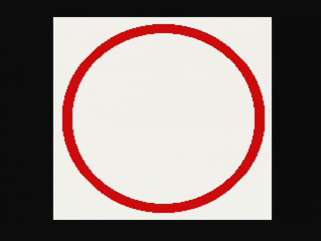 普通用紙に描いた楕円