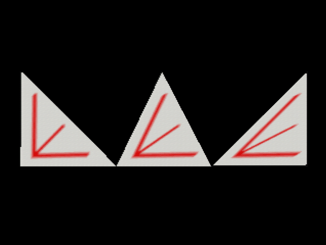 直角二等辺三角形から変形したポリゴン